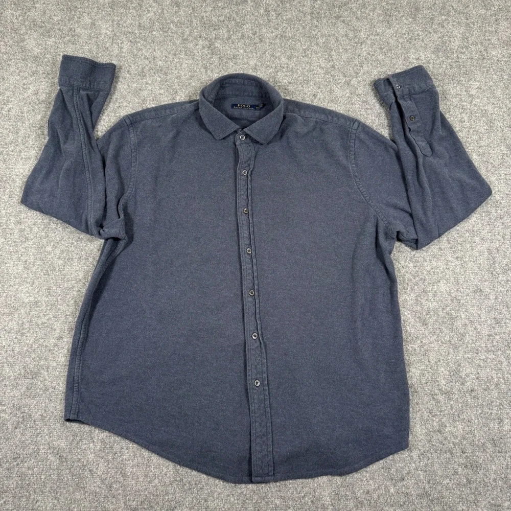 Polo Ralph Lauren Shirt XXL Blue Long Sleeve Button Down Business‎ Casual Men's
